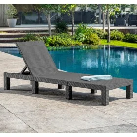 Keter Daytona graphite-colored sun lounger with cushion by , Loungers - Ref: Foro24-441306, Price: 158,15 €, Discount: %