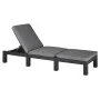 Keter Daytona graphite-colored sun lounger with cushion by , Loungers - Ref: Foro24-441306, Price: 158,15 €, Discount: %