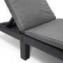 Keter Daytona graphite-colored sun lounger with cushion by , Loungers - Ref: Foro24-441306, Price: 147,55 €, Discount: %