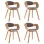 Dining chairs, set of 4, curved wood with taupe gray fabric. by , dining chairs - Ref: Foro24-3054822, Price: 515,53 €, Disco...
