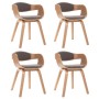 Sillas de comedor 4 unidades madera curvada y tela gris taupe de , Sillas de comedor - Ref: Foro24-3054822, Precio: 523,13 €,...