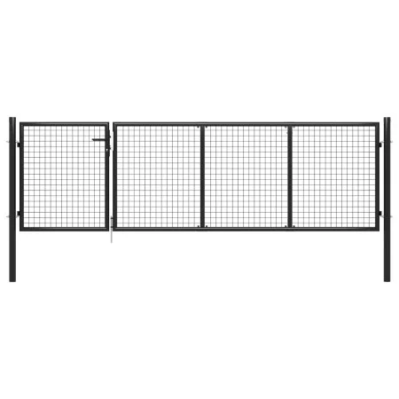Anthracite grey steel garden gate 350x100 cm by vidaXL, garden gates - Ref: Foro24-144323, Price: 408,91 €, Discount: %