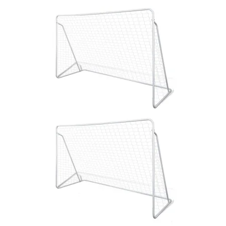 Porterías de fútbol de acero 2 unidades 240x90x150 cm de vidaXL, Porterías de fútbol - Ref: Foro24-276045, Precio: 126,78 €, ...