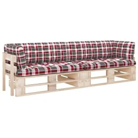 Two-seater pallet sofa with pine wood cushions impregnated. by , Garden sets - Ref: Foro24-3066685, Price: 241,50 €, Discount: %