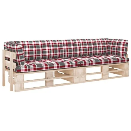 Two-seater pallet sofa with pine wood cushions impregnated. by , Garden sets - Ref: Foro24-3066685, Price: 250,02 €, Discount: %