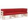 Two-seater pallet sofa with pine wood cushions impregnated. by , Garden sets - Ref: Foro24-3066679, Price: 266,01 €, Discount: %