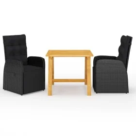 3-teiliges Garten-Esszimmerset schwarz von , Gartensets - Ref: Foro24-3068713, Preis: 421,36 €, Rabatt: %