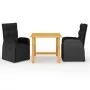 Juego de comedor de jardín 3 piezas negro de , Conjuntos de jardín - Ref: Foro24-3068713, Precio: 421,64 €, Descuento: %