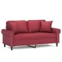 2-seater sofa with red synthetic leather cushions 140 cm by , Sofas - Ref: Foro24-3200933, Price: 238,68 €, Discount: %
