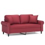 2-Sitzer-Sofa mit roten Kunstlederkissen 140 cm von , Sofas - Ref: Foro24-3200933, Preis: 242,35 €, Rabatt: %