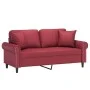 2-seater sofa with red synthetic leather cushions 140 cm by , Sofas - Ref: Foro24-3200933, Price: 238,68 €, Discount: %