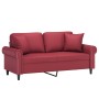 2-Sitzer-Sofa mit roten Kunstlederkissen 140 cm von , Sofas - Ref: Foro24-3200933, Preis: 242,35 €, Rabatt: %