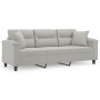 3-seater sofa with light gray microfiber fabric cushions, 180 cm by , Sofas - Ref: Foro24-3200978, Price: 353,43 €, Discount: %
