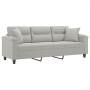3-seater sofa with light gray microfiber fabric cushions, 180 cm by , Sofas - Ref: Foro24-3200978, Price: 353,43 €, Discount: %