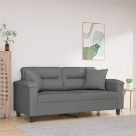2-seater sofa with dark gray microfiber fabric cushions, 140 cm by , Sofas - Ref: Foro24-3200973, Price: 244,78 €, Discount: %