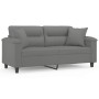 2-seater sofa with dark gray microfiber fabric cushions, 140 cm by , Sofas - Ref: Foro24-3200973, Price: 260,74 €, Discount: %