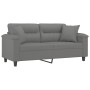 2-seater sofa with dark gray microfiber fabric cushions, 140 cm by , Sofas - Ref: Foro24-3200973, Price: 260,74 €, Discount: %