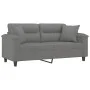 2-seater sofa with dark gray microfiber fabric cushions, 140 cm by , Sofas - Ref: Foro24-3200973, Price: 244,78 €, Discount: %