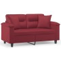 2-seater sofa with red tint synthetic leather cushions, 120 cm. by , Sofas - Ref: Foro24-3200986, Price: 253,10 €, Discount: %