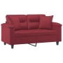 2-seater sofa with red tint synthetic leather cushions, 120 cm. by , Sofas - Ref: Foro24-3200986, Price: 253,10 €, Discount: %