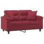 2-seater sofa with red tint synthetic leather cushions, 120 cm. by , Sofas - Ref: Foro24-3200986, Price: 249,07 €, Discount: %