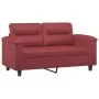 2-seater sofa with red tint synthetic leather cushions, 120 cm. by , Sofas - Ref: Foro24-3200986, Price: 249,07 €, Discount: %