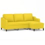 3-seater sofa with light yellow fabric ottoman, 180 cm by , Sofas - Ref: Foro24-3201140, Price: 272,23 €, Discount: %