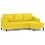 3-seater sofa with light yellow fabric ottoman, 180 cm by , Sofas - Ref: Foro24-3201140, Price: 265,98 €, Discount: %
