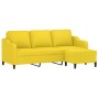 3-seater sofa with light yellow fabric ottoman, 180 cm by , Sofas - Ref: Foro24-3201140, Price: 272,23 €, Discount: %