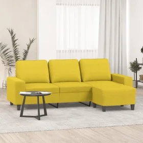 3-seater sofa with light yellow fabric ottoman, 180 cm by , Sofas - Ref: Foro24-3201156, Price: 328,15 €, Discount: %
