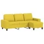 Sofá de 3 plazas con taburete de tela amarillo claro 180 cm de , Sofás - Ref: Foro24-3201156, Precio: 327,87 €, Descuento: %