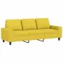 Sofá de 3 plazas con taburete de tela amarillo claro 180 cm de , Sofás - Ref: Foro24-3201156, Precio: 327,87 €, Descuento: %