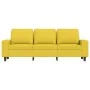 Sofá de 3 plazas con taburete de tela amarillo claro 180 cm de , Sofás - Ref: Foro24-3201156, Precio: 327,87 €, Descuento: %