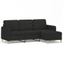 3-seater sofa with black fabric ottoman 180 cm by , Sofas - Ref: Foro24-3201196, Price: 408,34 €, Discount: %