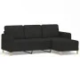 3-seater sofa with black fabric ottoman 180 cm by , Sofas - Ref: Foro24-3201196, Price: 399,98 €, Discount: %