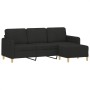 3-seater sofa with black fabric ottoman 180 cm by , Sofas - Ref: Foro24-3201196, Price: 408,34 €, Discount: %