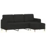 3-seater sofa with black fabric ottoman 180 cm by , Sofas - Ref: Foro24-3201196, Price: 399,98 €, Discount: %