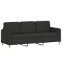 3-seater sofa with black fabric ottoman 180 cm by , Sofas - Ref: Foro24-3201196, Price: 408,34 €, Discount: %