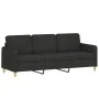 3-seater sofa with black fabric ottoman 180 cm by , Sofas - Ref: Foro24-3201196, Price: 399,98 €, Discount: %