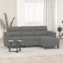 3-Sitzer Sofa und Hocker dunkelgrauer Mikrofaserstoff 180 cm von , Sofas - Ref: Foro24-3201233, Preis: 360,06 €, Rabatt: %