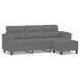 3-Sitzer Sofa und Hocker dunkelgrauer Mikrofaserstoff 180 cm von , Sofas - Ref: Foro24-3201233, Preis: 368,37 €, Rabatt: %