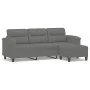 3-Sitzer Sofa und Hocker dunkelgrauer Mikrofaserstoff 180 cm von , Sofas - Ref: Foro24-3201233, Preis: 360,06 €, Rabatt: %