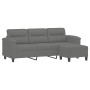 3-Sitzer Sofa und Hocker dunkelgrauer Mikrofaserstoff 180 cm von , Sofas - Ref: Foro24-3201233, Preis: 368,37 €, Rabatt: %