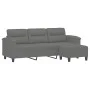 3-Sitzer Sofa und Hocker dunkelgrauer Mikrofaserstoff 180 cm von , Sofas - Ref: Foro24-3201233, Preis: 360,06 €, Rabatt: %