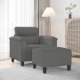 Sessel mit Hocker dunkelgrauer Mikrofaserstoff 60 cm von , Sofas - Ref: Foro24-3201227, Preis: 213,64 €, Rabatt: %
