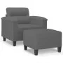 Sessel mit Hocker dunkelgrauer Mikrofaserstoff 60 cm von , Sofas - Ref: Foro24-3201227, Preis: 210,14 €, Rabatt: %