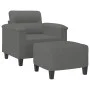 Sessel mit Hocker dunkelgrauer Mikrofaserstoff 60 cm von , Sofas - Ref: Foro24-3201227, Preis: 210,14 €, Rabatt: %