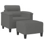 Sillón con taburete tela de microfibra gris oscuro 60 cm de , Sofás - Ref: Foro24-3201227, Precio: 213,64 €, Descuento: %
