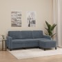 3-Sitzer-Sofa mit dunkelgrauem Samthocker 180 cm von , Sofas - Ref: Foro24-3201175, Preis: 308,93 €, Rabatt: %