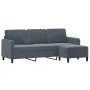 3-Sitzer-Sofa mit dunkelgrauem Samthocker 180 cm von , Sofas - Ref: Foro24-3201175, Preis: 306,74 €, Rabatt: %